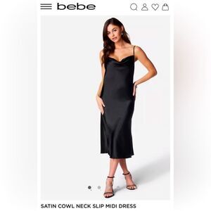 SATIN COWL NECK SLIP MIDI DRESS Women’s Medium